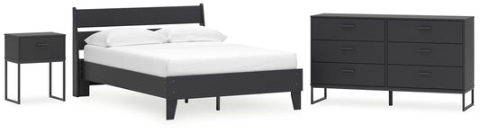 Socalle Full Panel Platform Bed with Dresser and Nightstand