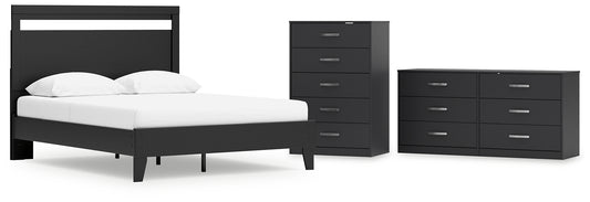 Finch Queen Panel Platform Bed with Dresser and Chest