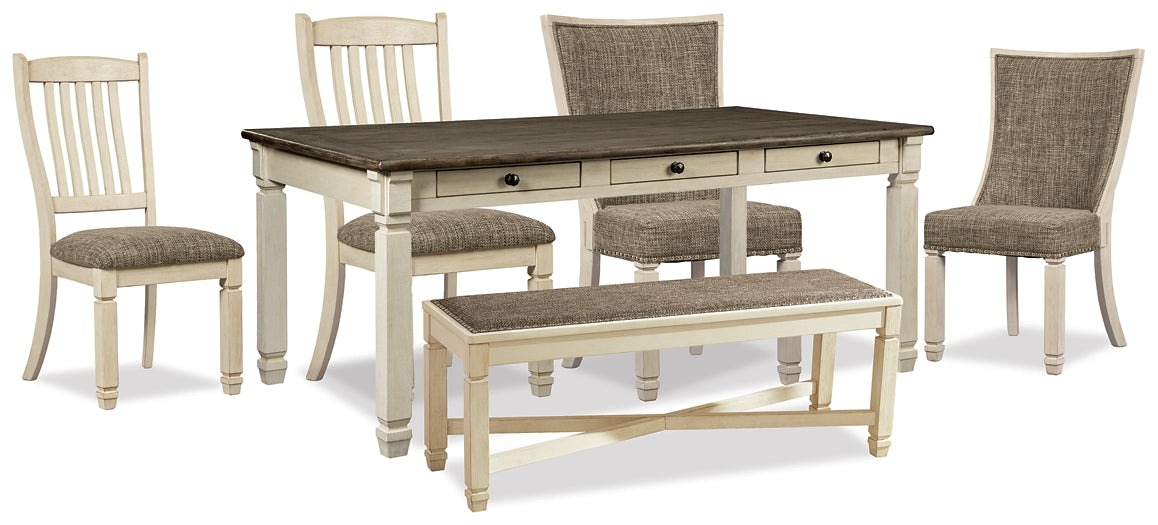 Bolanburg Dining Table and 4 Chairs and Bench