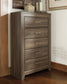 Juararo King/California King Panel Headboard with Mirrored Dresser and Chest