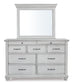 Kanwyn Queen Panel Bed with Mirrored Dresser and Chest